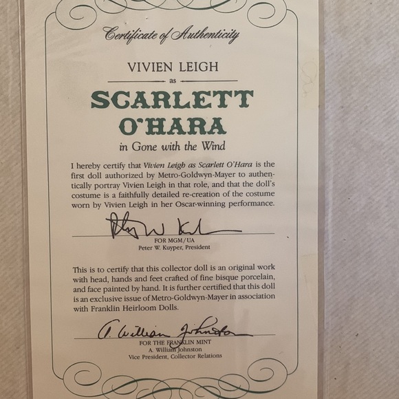 Gone With the Wind Scarlet O’Hara 19 inches fine bisque porcelain doll - Picture 14 of 14